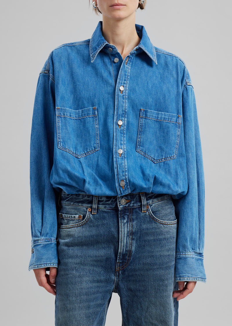 Haikure Tilda Two Tone Denim Jumpsuit - Piano Blue