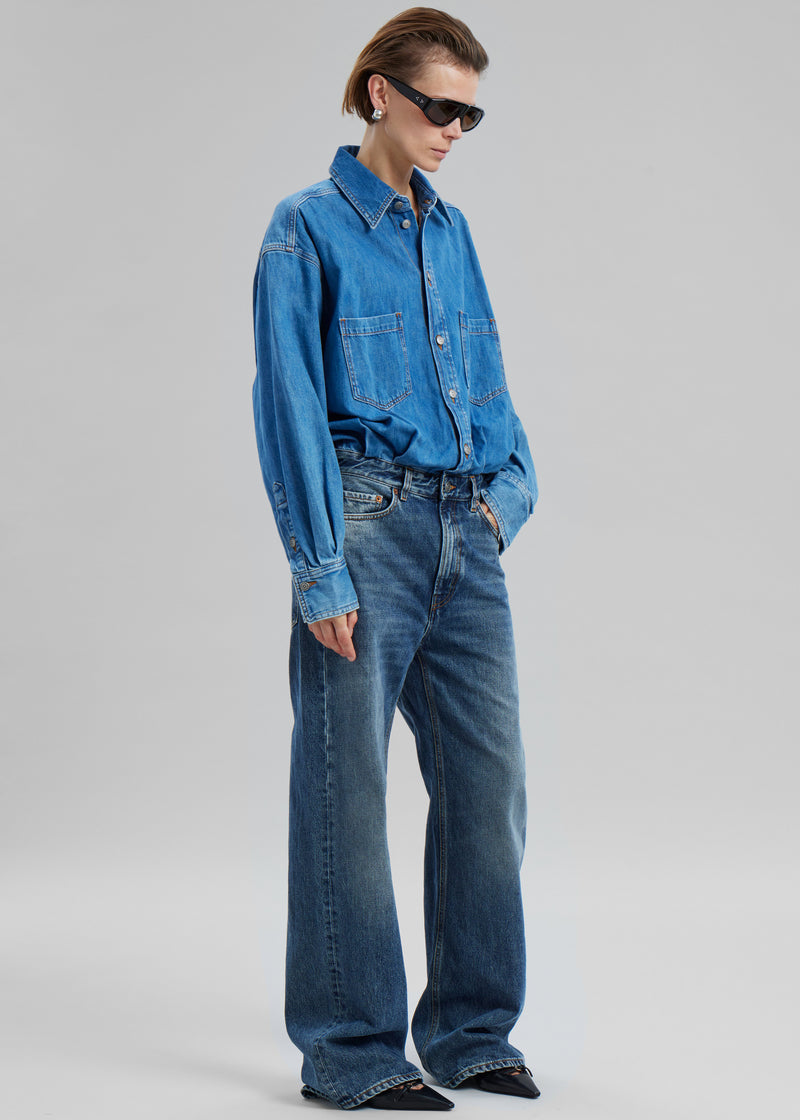 Haikure Tilda Two Tone Denim Jumpsuit - Piano Blue
