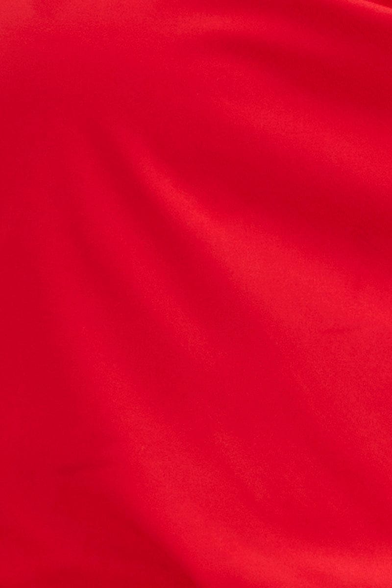 Red Singlet Top Cowl Neck