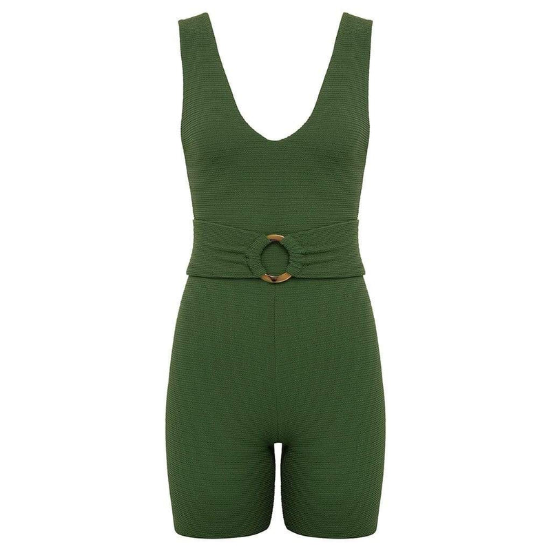Olive Micro Scrunch Kim Onesie