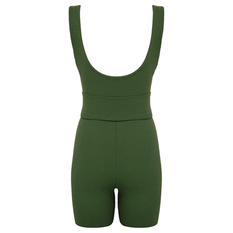 Olive Micro Scrunch Kim Onesie