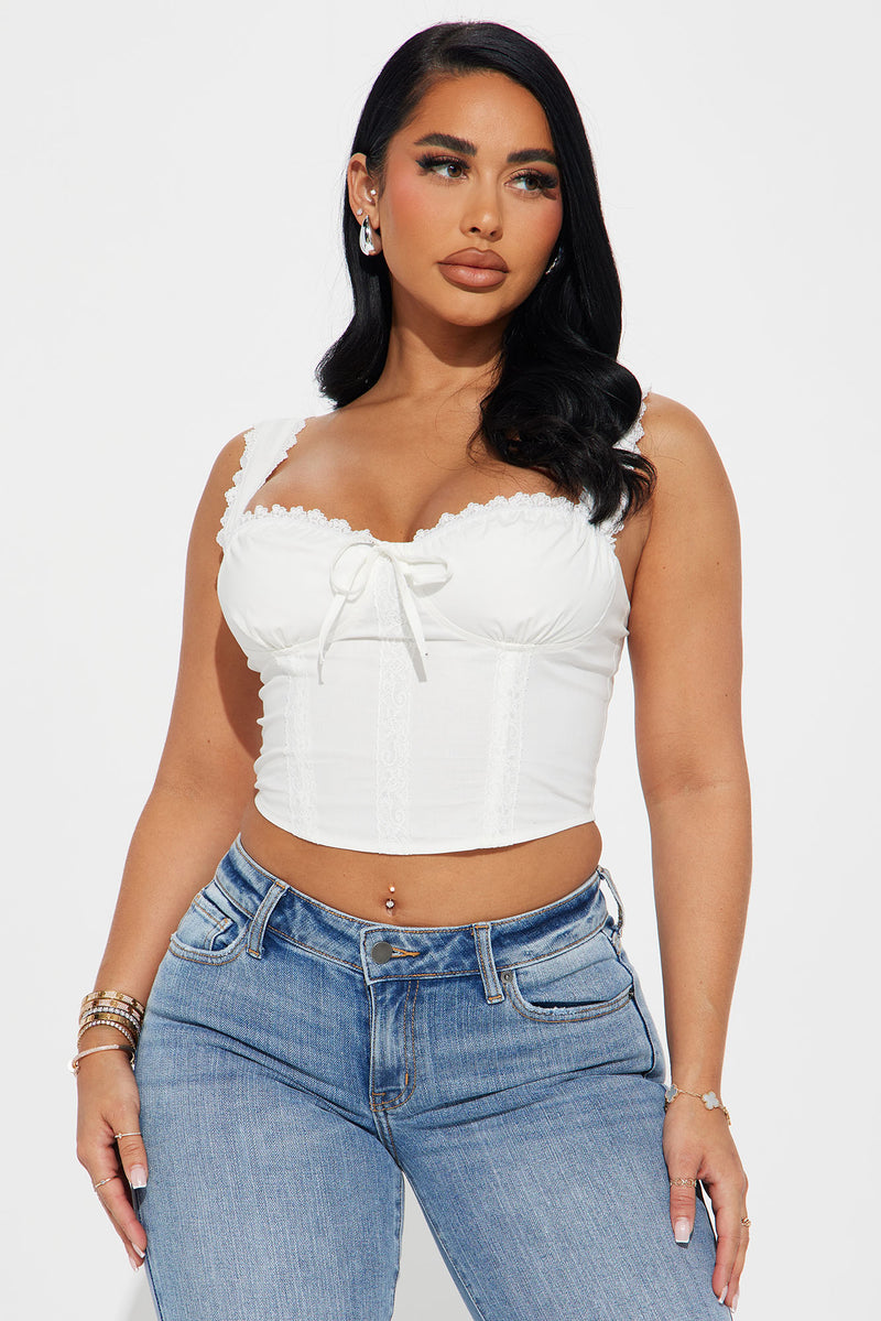 Cottage Core Corset Top - White