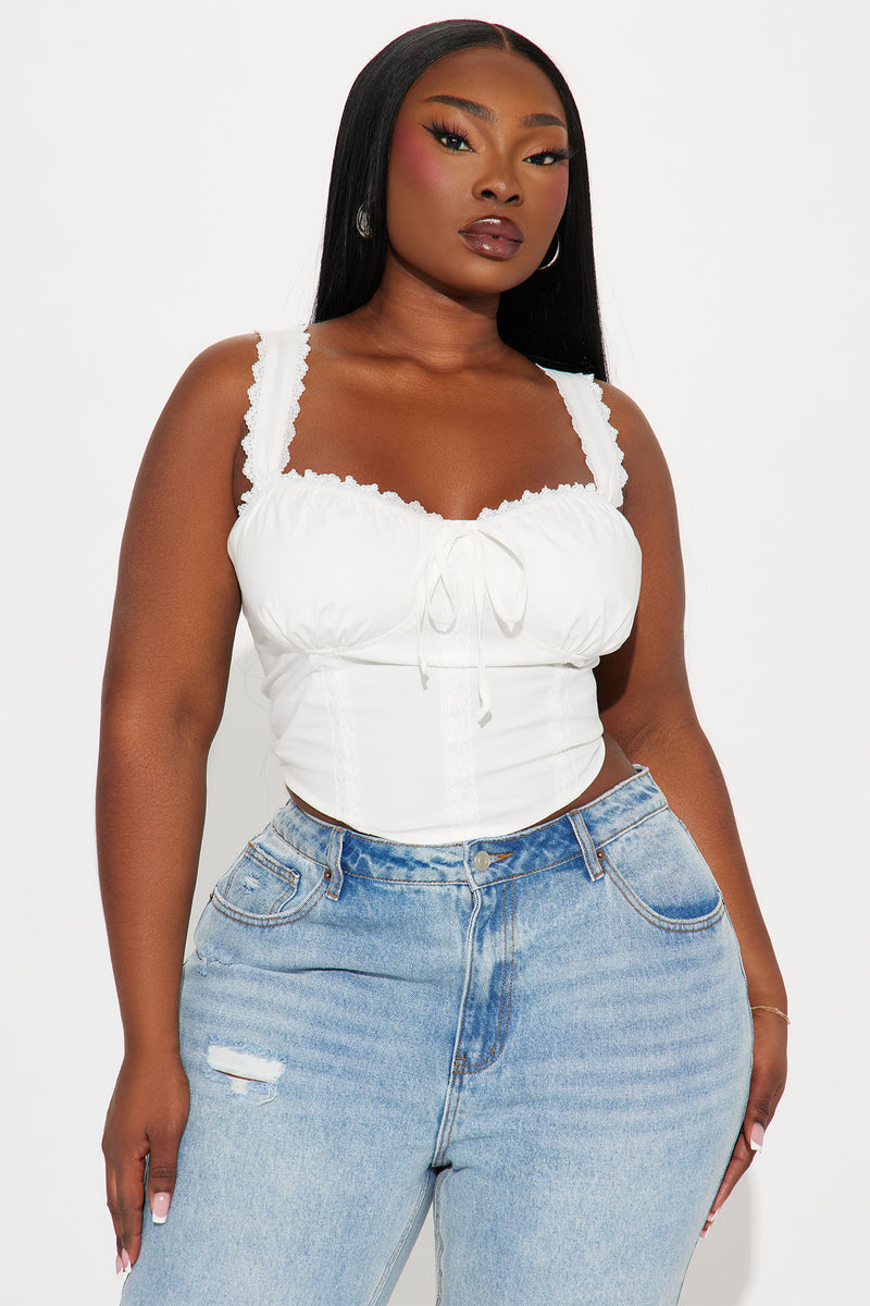 Cottage Core Corset Top - White