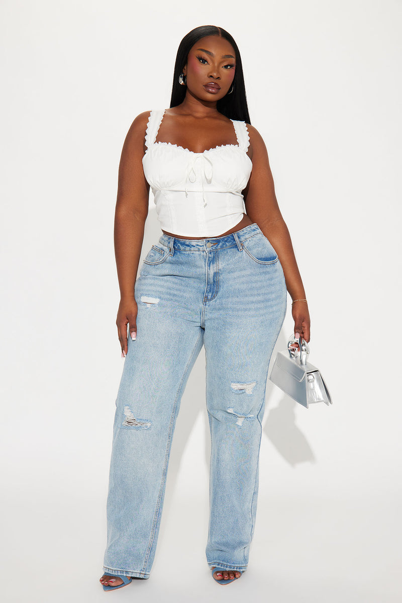 Cottage Core Corset Top - White