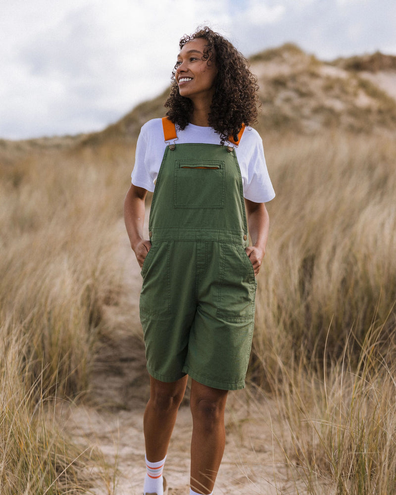Shuffle Light Short Dungarees - Wild Green