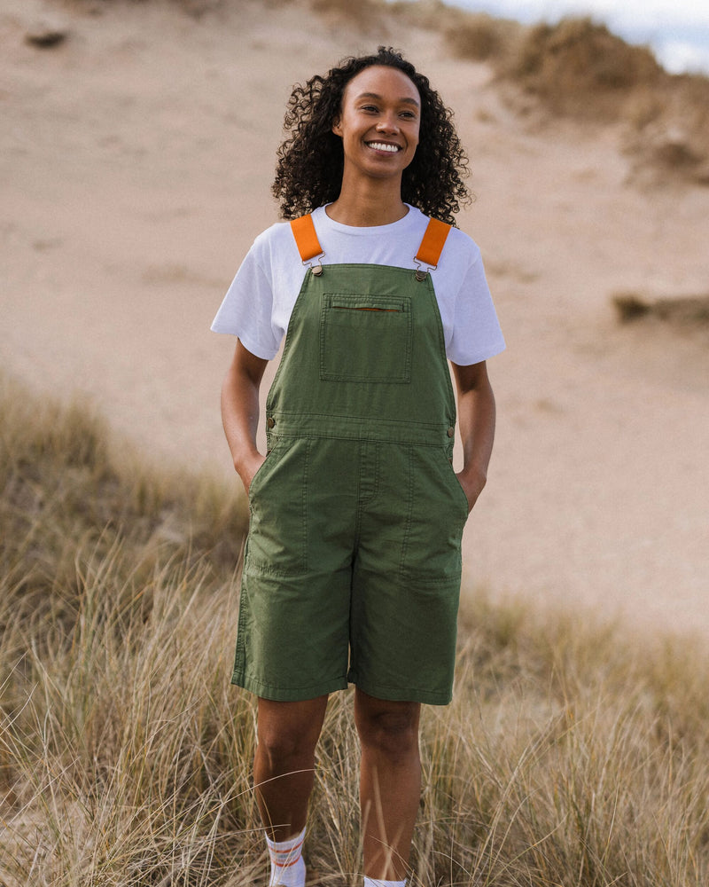 Shuffle Light Short Dungarees - Wild Green