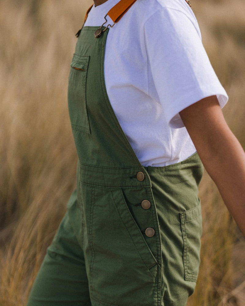 Shuffle Light Short Dungarees - Wild Green