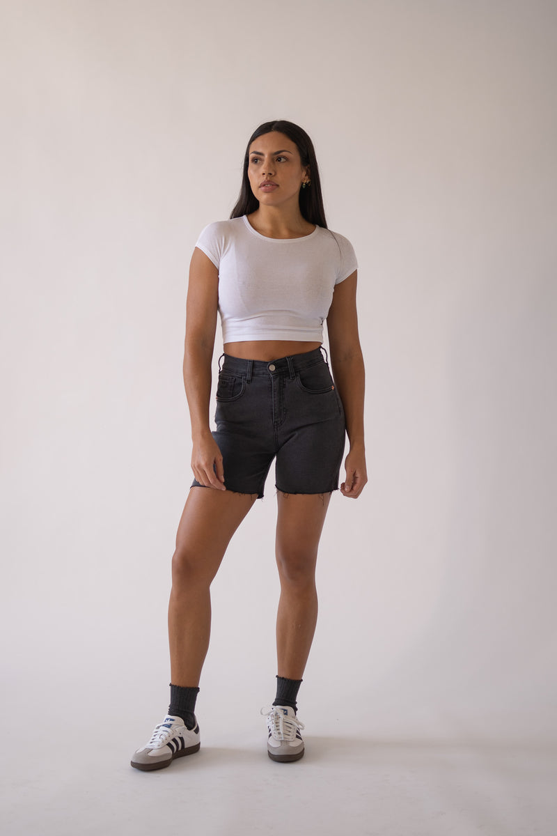 SHORTS HIGH RISE - GREY