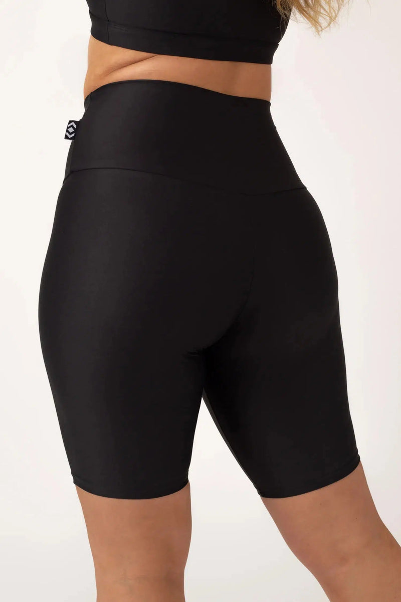 Performance High Waisted Long Shorts - Black