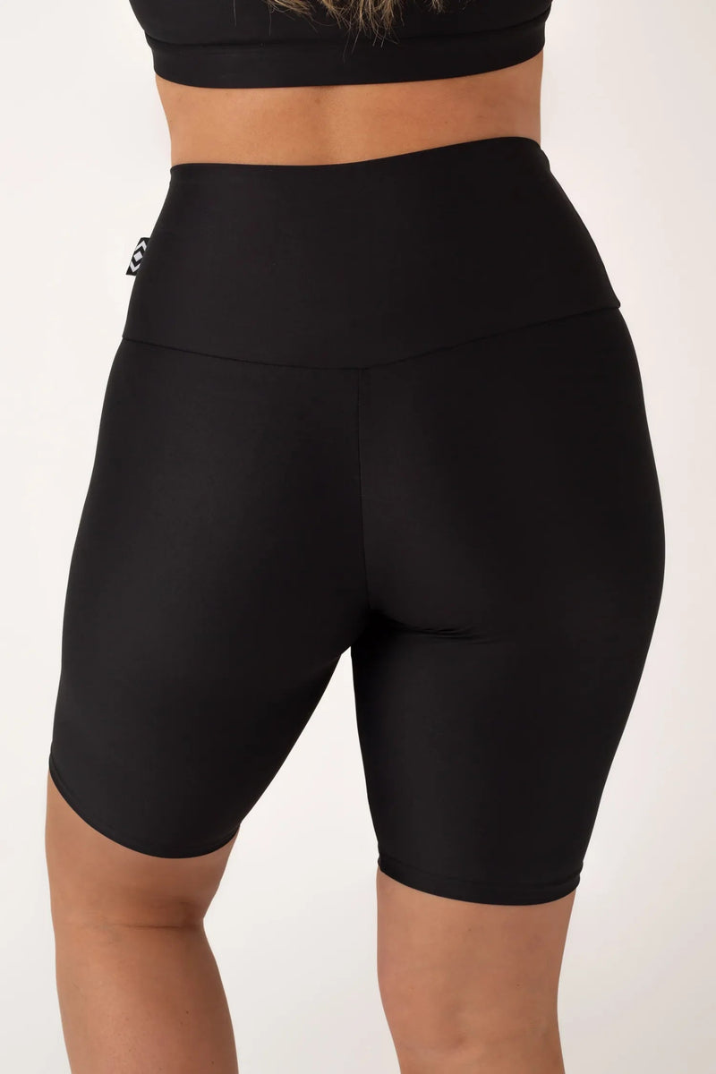 Performance High Waisted Long Shorts - Black