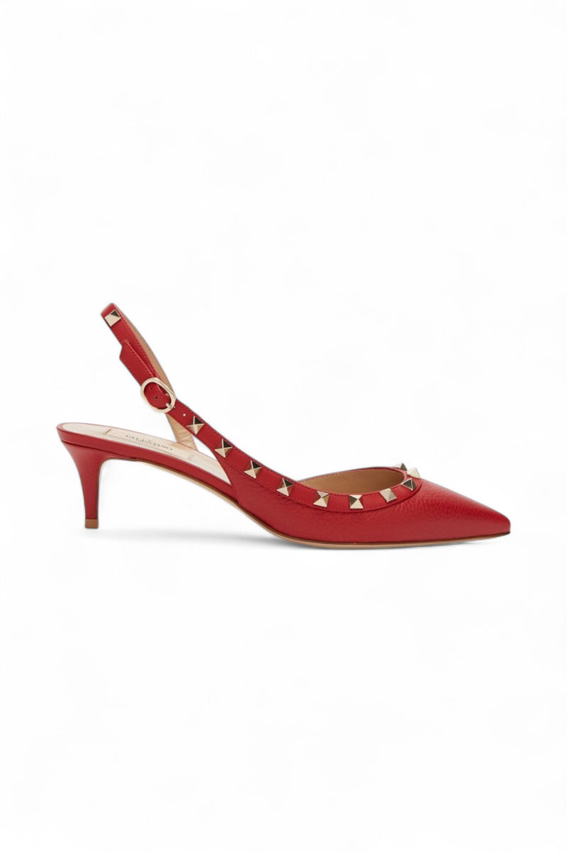 Valentino Garavani Rockstud Slingback Pump – Red