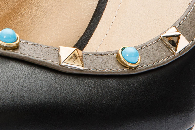 The Tikapur Black Leather Pump Women Shoe