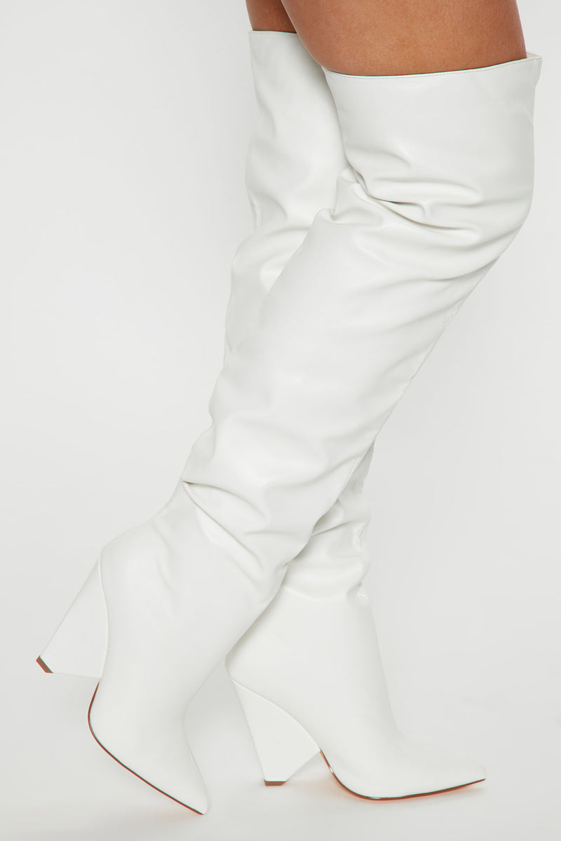 Different Type Of Girl Thigh High Boots - White