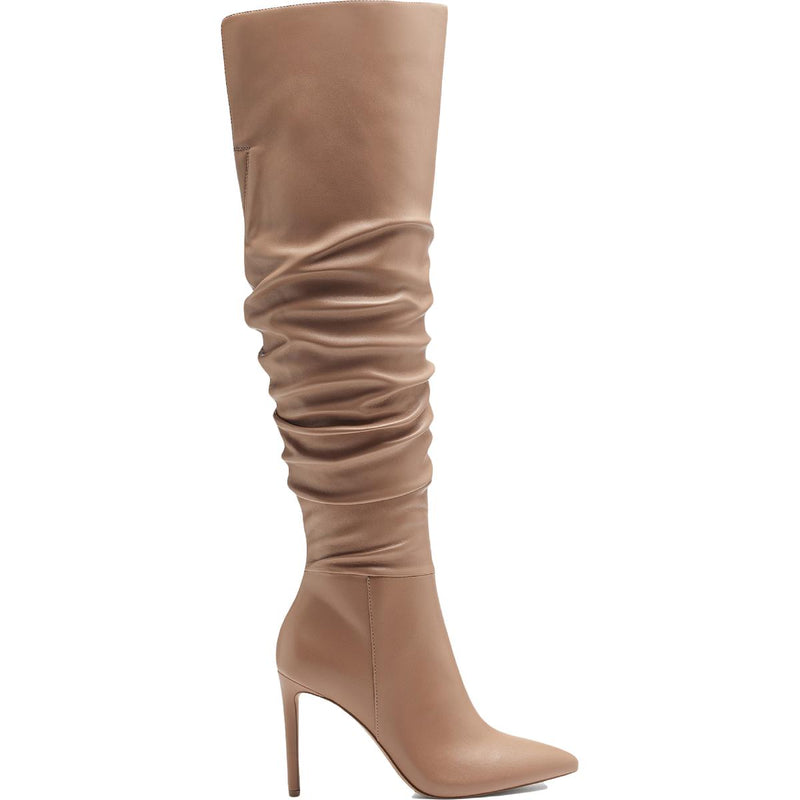 Iyonna Womens Slouchy Faux Leather Over-The-Knee Boots