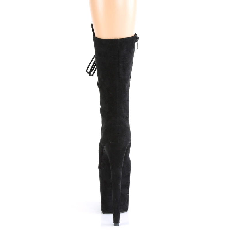 FLAMINGO-1050FS Pleasers 8 Inch Heel Black Pole Dance Shoes