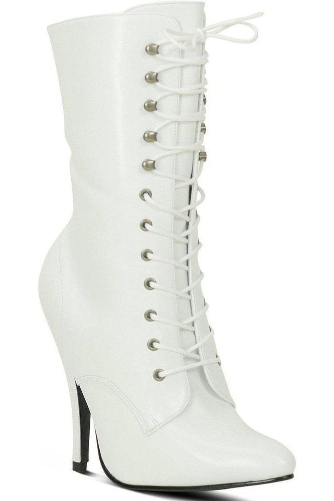 6375-Granny Mid Calf Ankle Boot | Faux Leather