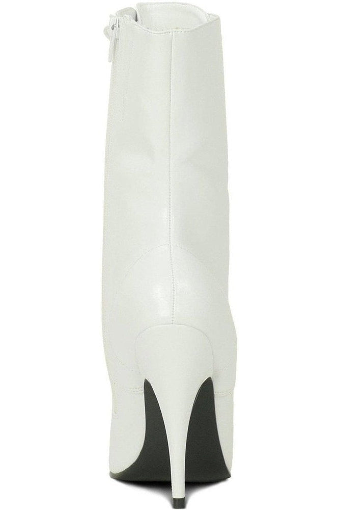 6375-Granny Mid Calf Ankle Boot | Faux Leather