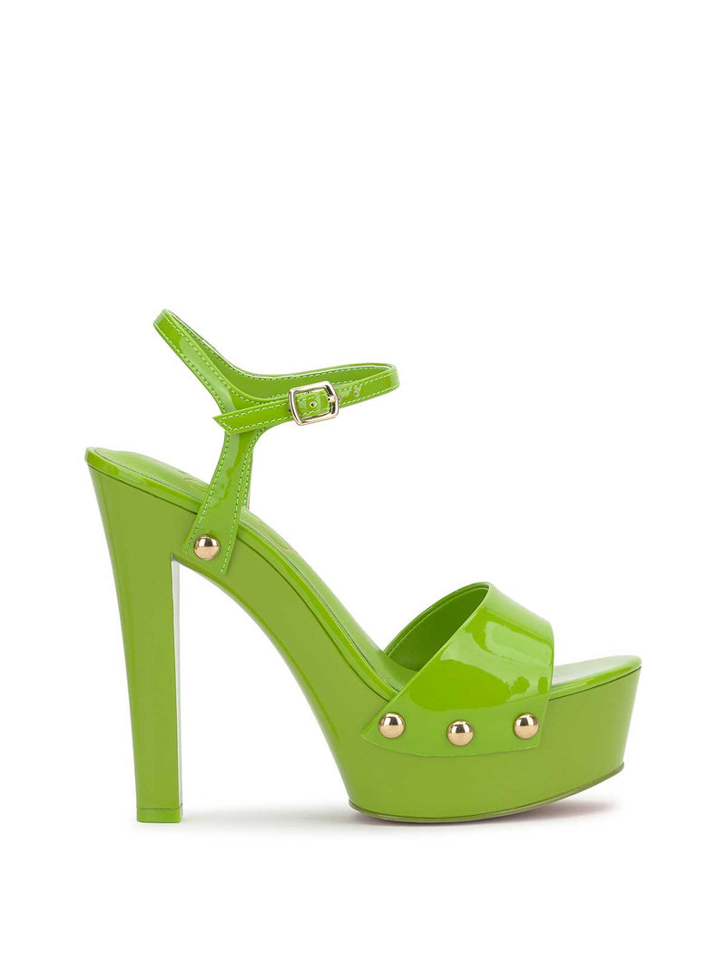 Calenta Studded Platform in Lizard Green