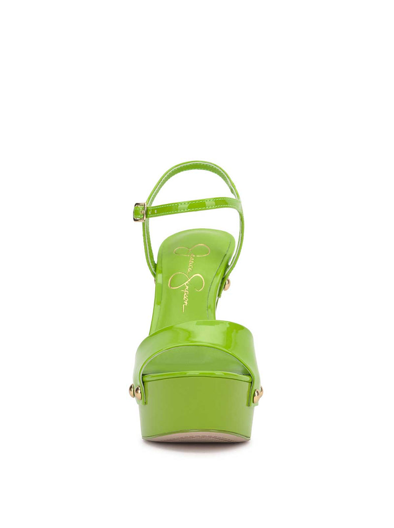 Calenta Studded Platform in Lizard Green