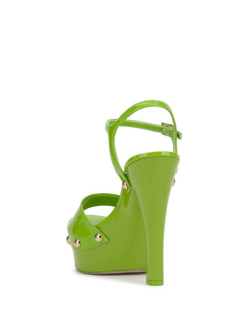 Calenta Studded Platform in Lizard Green