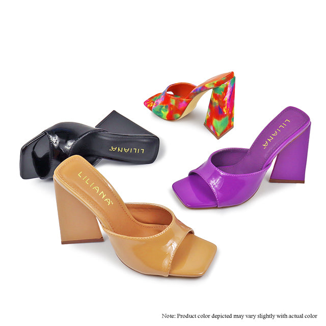 Liliana Tikka-1 Women's Chunky High Heel Slip on sandals