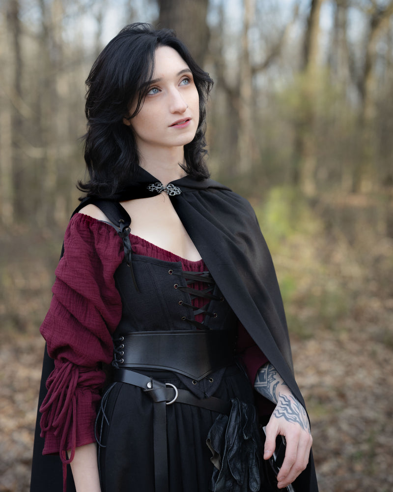 Black Cotton Corset Top