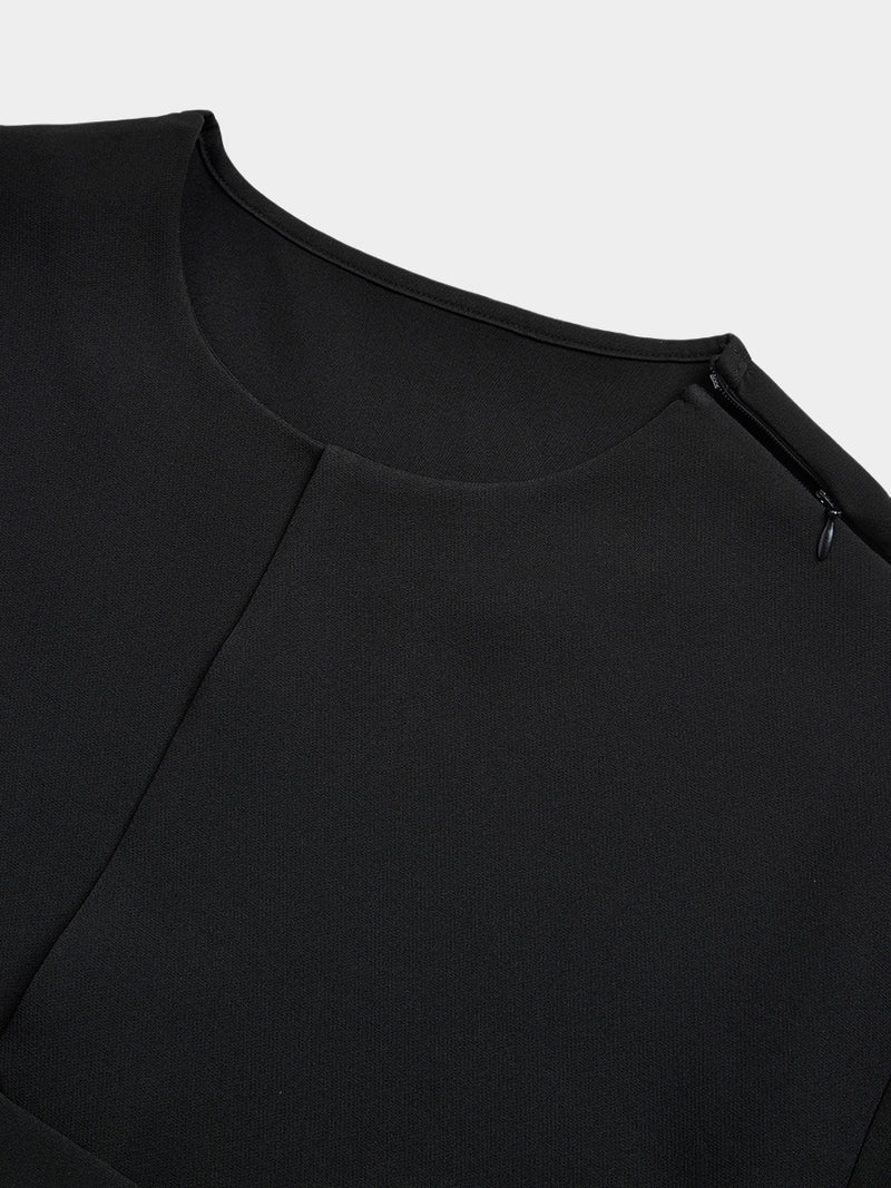 Plus Size New Black Round Neck Men's Pants Set