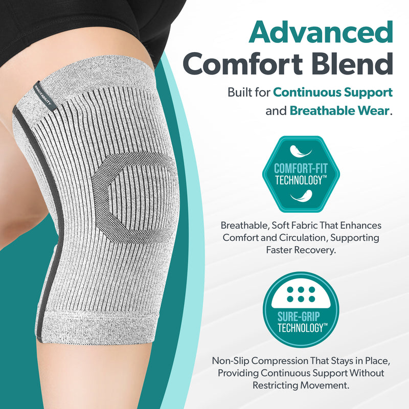 Plus Size Compression Knee Sleeve – Support Brace for Osteoarthritis, Bursitis, Swelling, and Meniscus Tears
