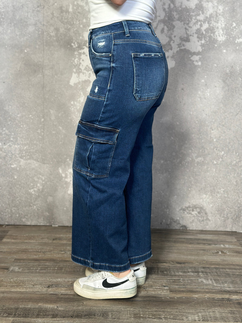 Risen Cargo Pocket Crop Jean  (Regular and Plus Size)