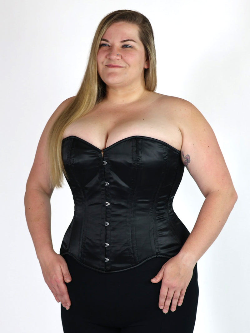 Plus Size Satin Hourglass Curve Longline Overbust Corset : CS-511