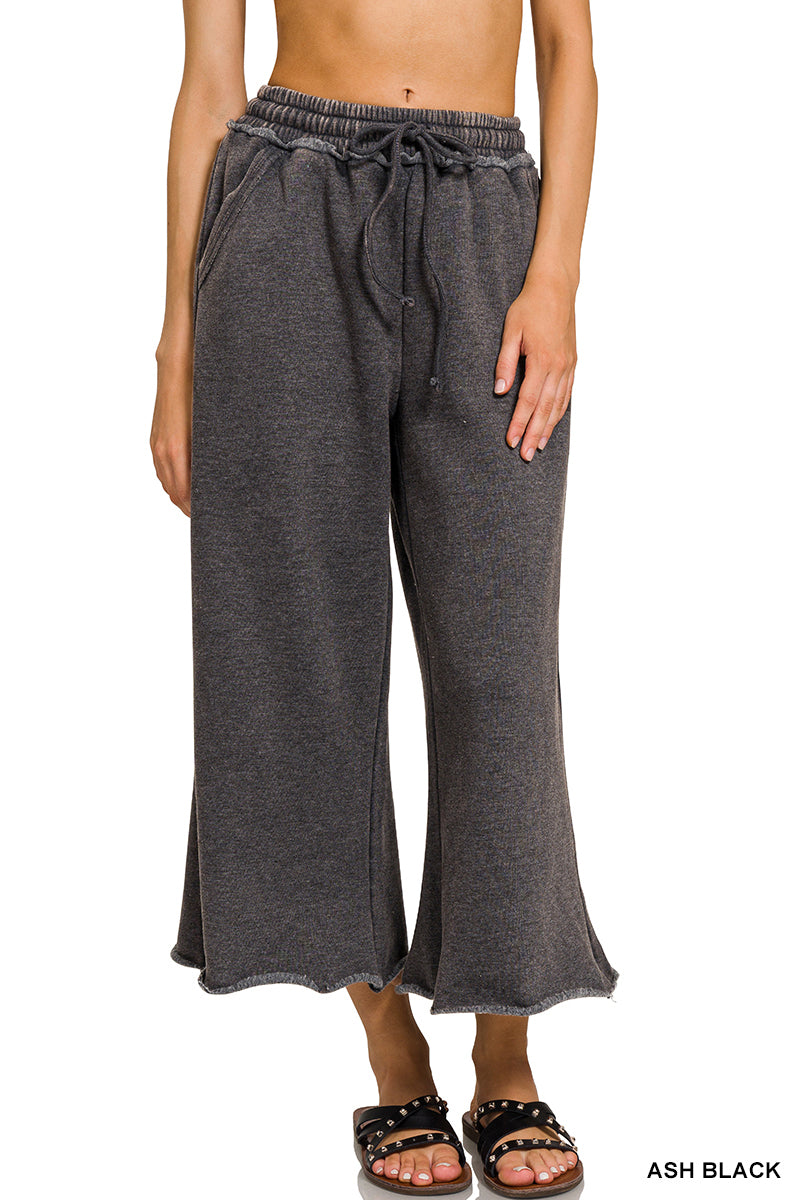 Acid Wash Fleece Palazzo Sweatpants w/ Pockets!! (INCLUDING PLUS SIZE ) (13 Options)