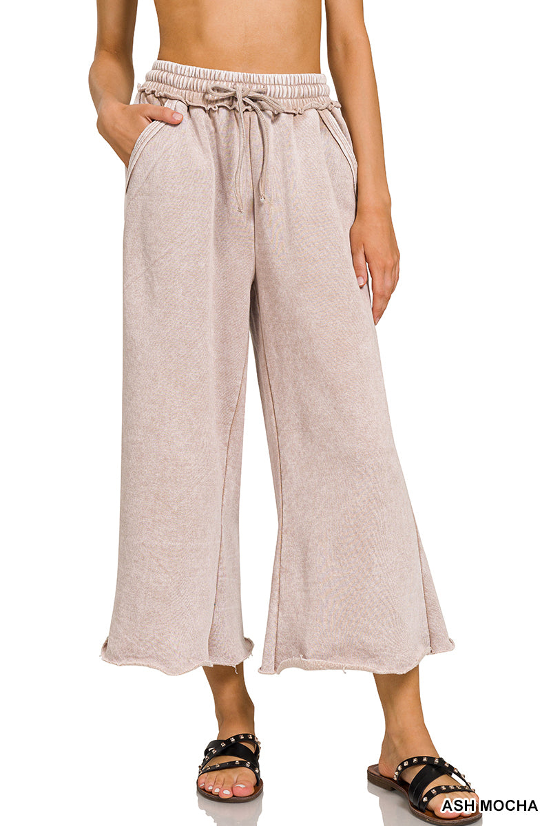 Acid Wash Fleece Palazzo Sweatpants w/ Pockets!! (INCLUDING PLUS SIZE ) (13 Options)