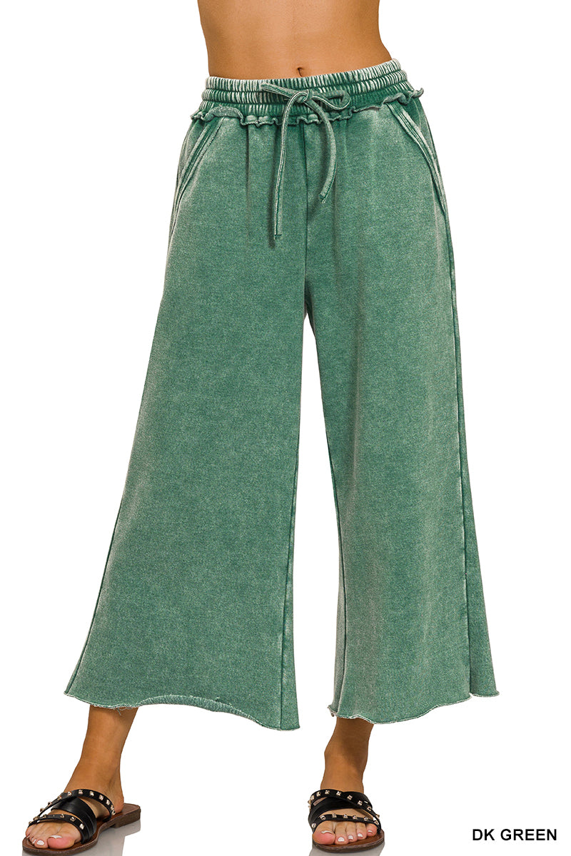 Acid Wash Fleece Palazzo Sweatpants w/ Pockets!! (INCLUDING PLUS SIZE ) (13 Options)
