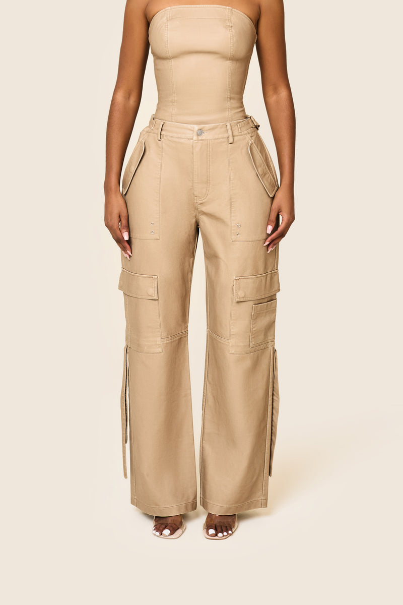 The Zeda Corset in Light Brown Wash
