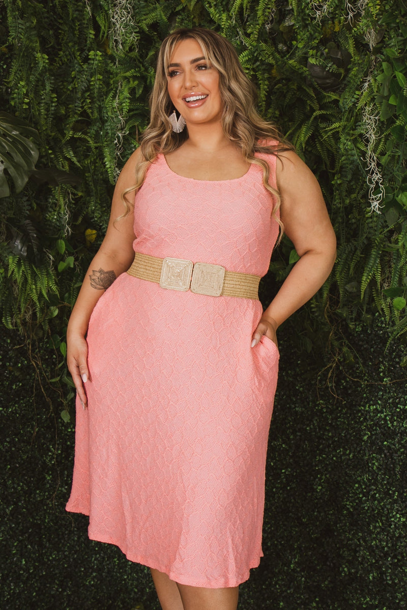 Plus Size Sadie Tank Dress -Coral
