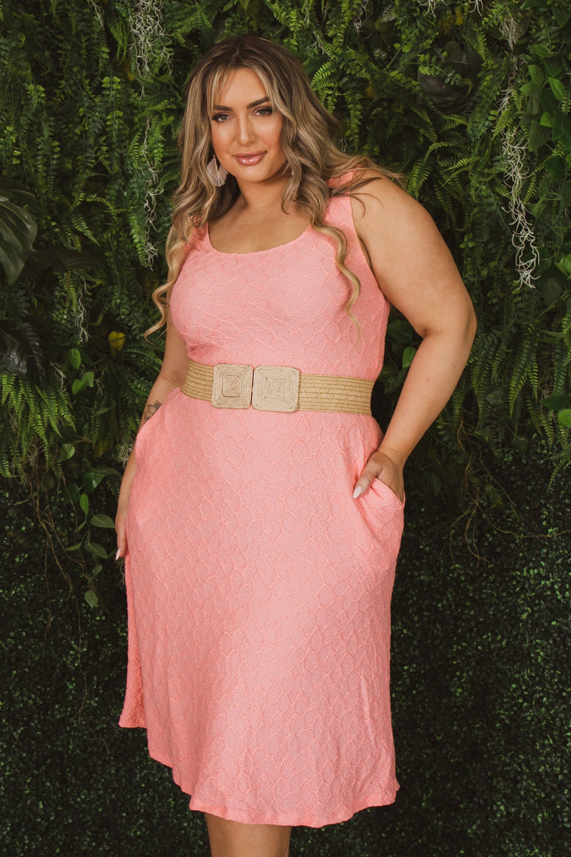 Plus Size Sadie Tank Dress -Coral