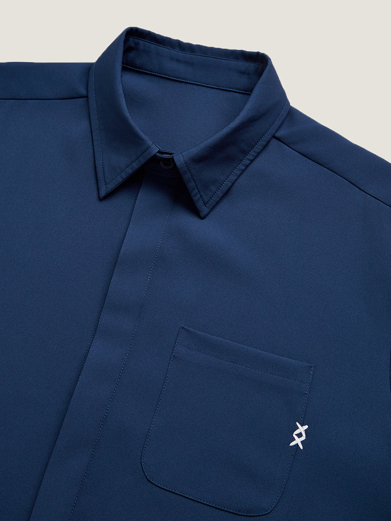 Plus Size Short Sleeve Button Down Men's Set