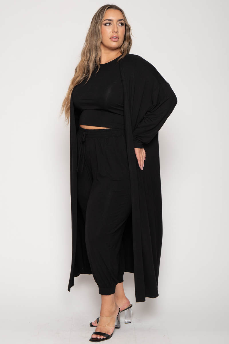 Plus Size Dariann 3pc Matching Set- Black