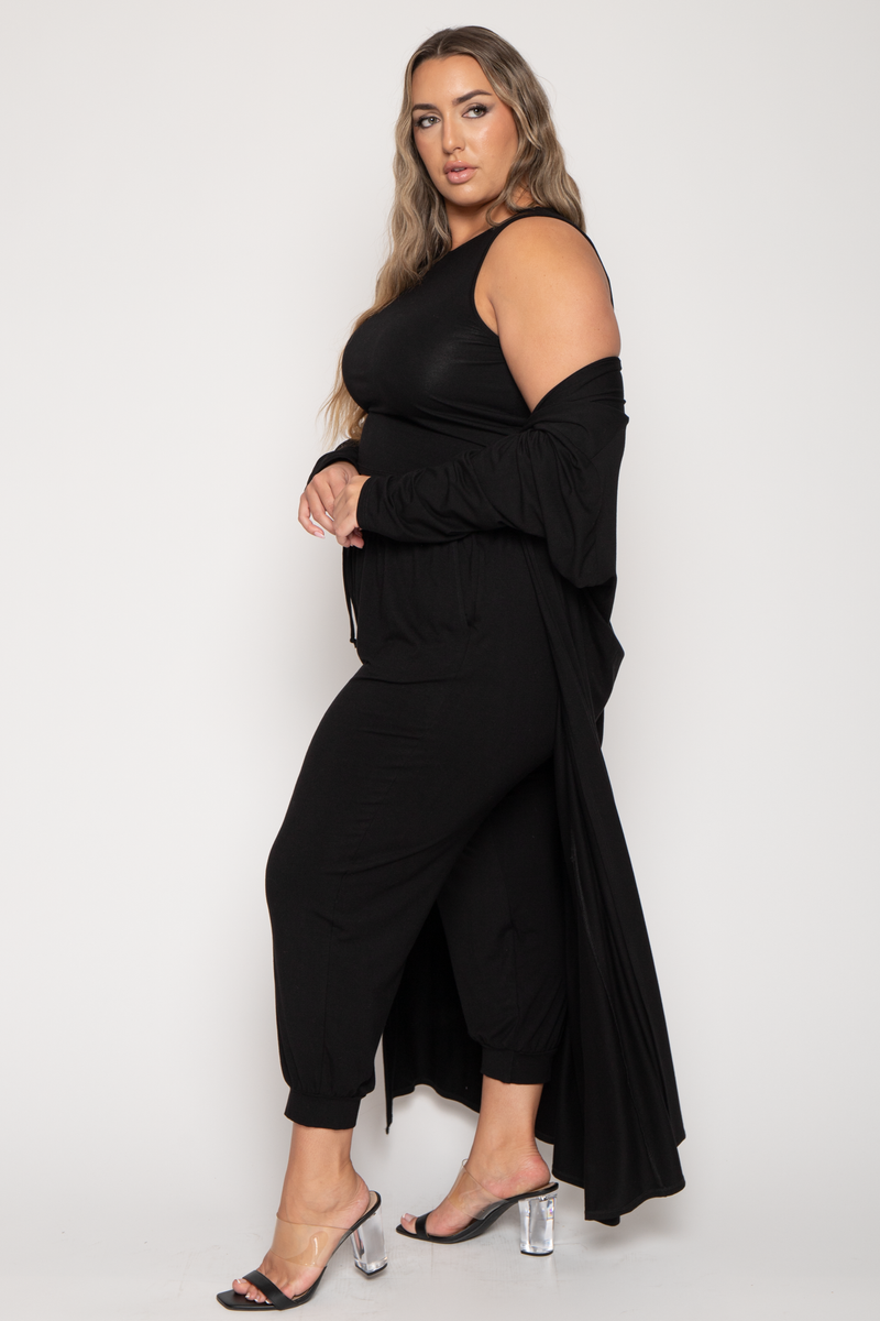 Plus Size Dariann 3pc Matching Set- Black