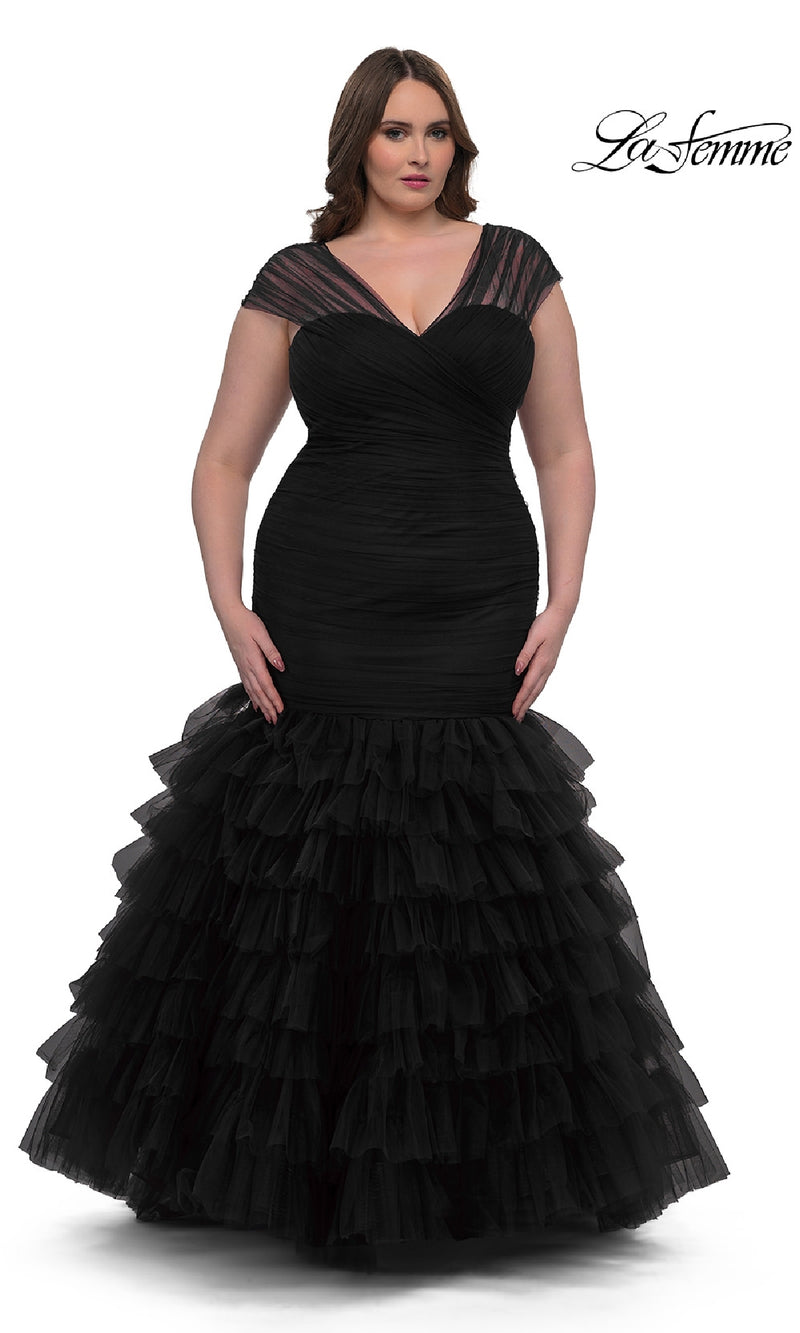 Plus-Size Long Mermaid Prom Dress: La Femme 32389