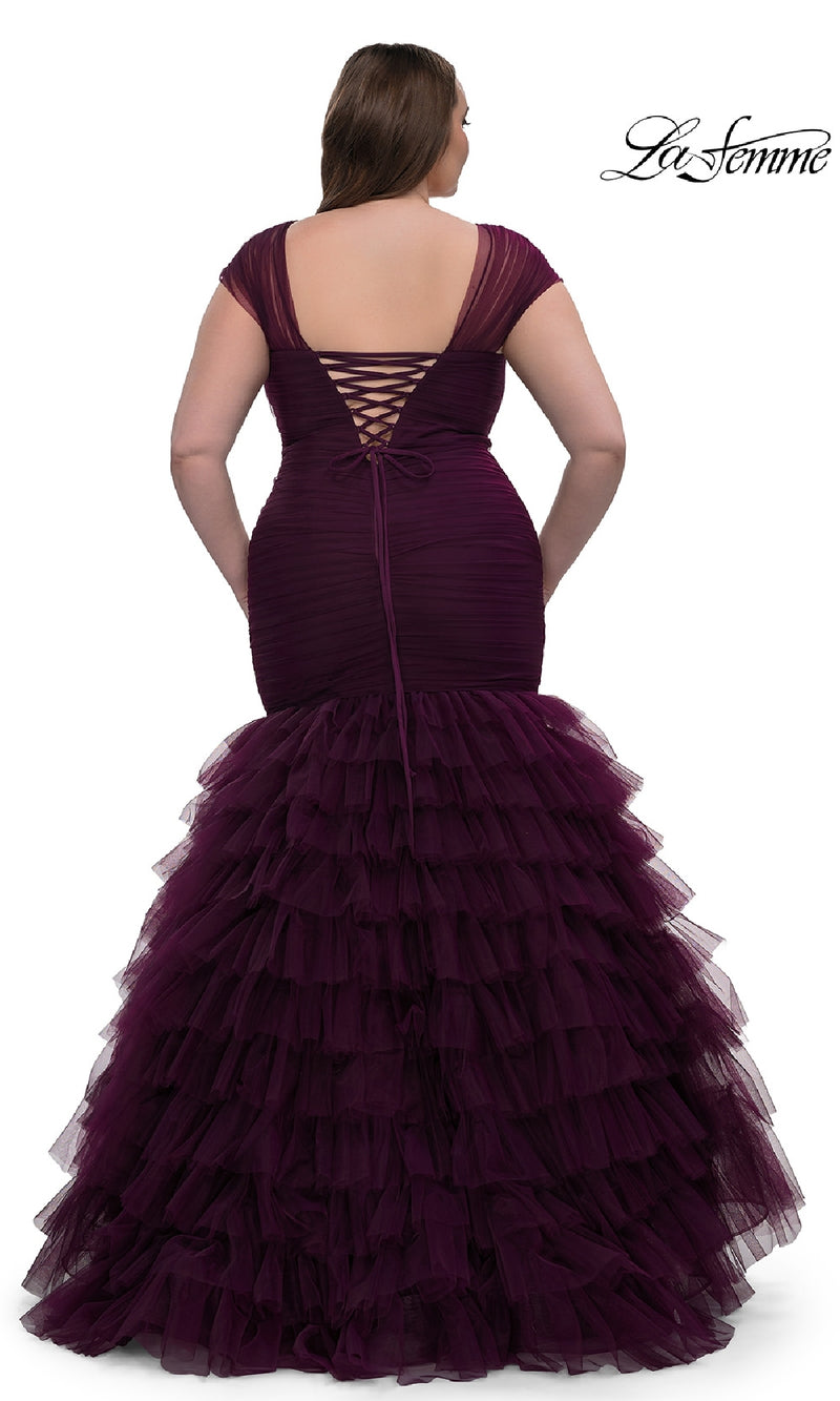 Plus-Size Long Mermaid Prom Dress: La Femme 32389
