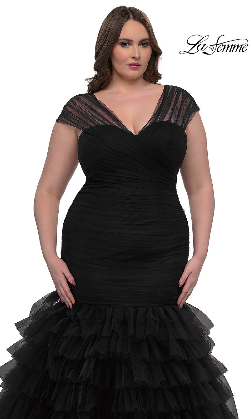 Plus-Size Long Mermaid Prom Dress: La Femme 32389