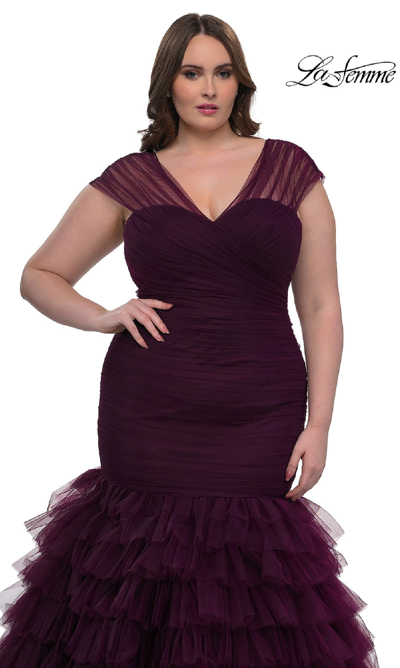 Plus-Size Long Mermaid Prom Dress: La Femme 32389
