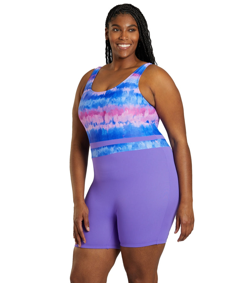Sporti Plus Size HydroLast Malibu Sunrise Chlorine Resistant Scoop Back Unitard One Piece Swimsuit