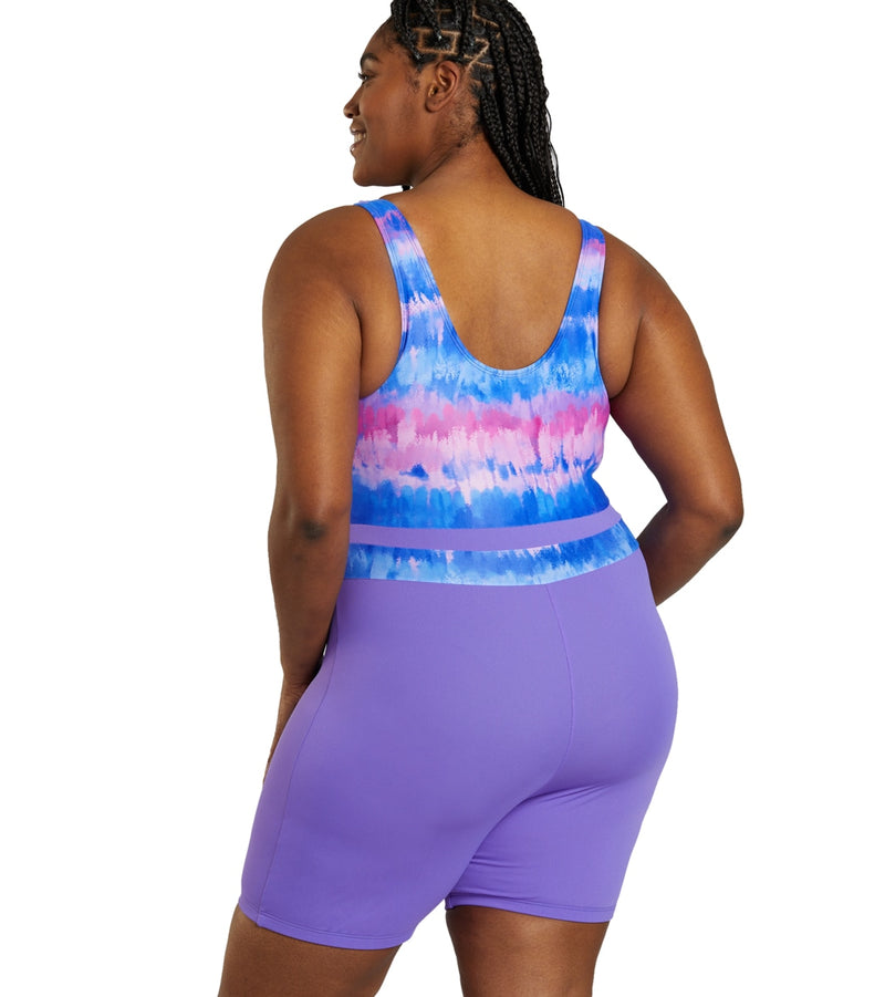Sporti Plus Size HydroLast Malibu Sunrise Chlorine Resistant Scoop Back Unitard One Piece Swimsuit