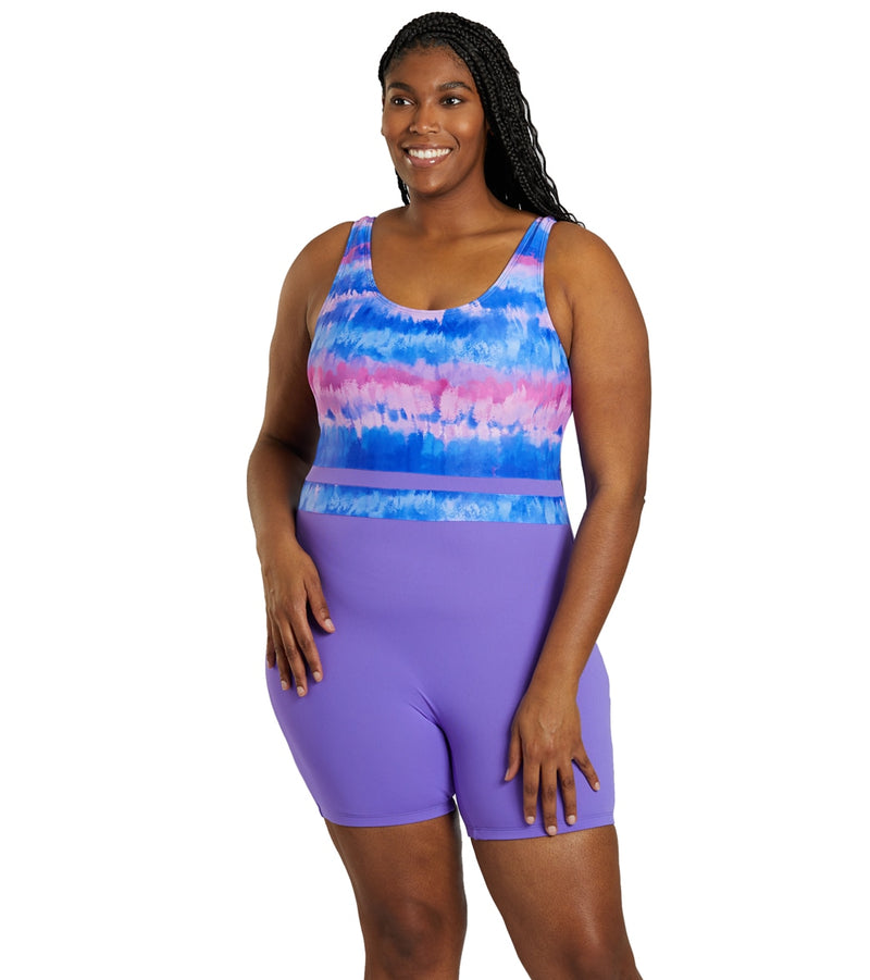Sporti Plus Size HydroLast Malibu Sunrise Chlorine Resistant Scoop Back Unitard One Piece Swimsuit