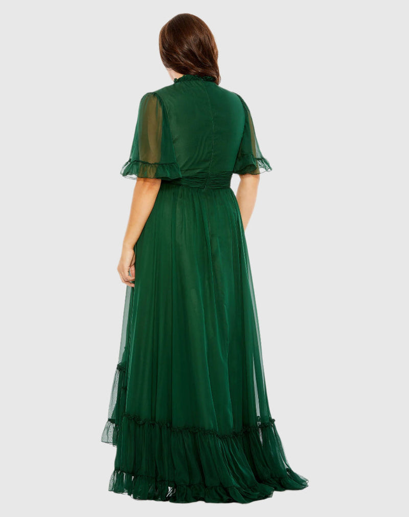 Mac Duggal 68427 High Low Formal Ruffle Tiered Plus Size Dress