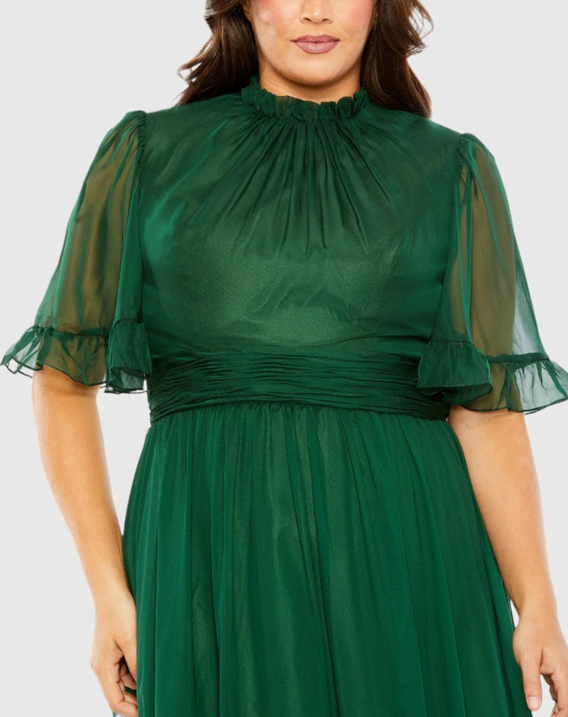 Mac Duggal 68427 High Low Formal Ruffle Tiered Plus Size Dress