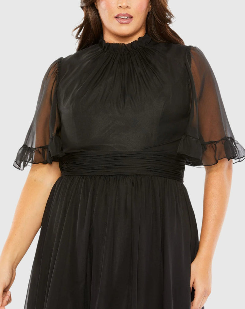 Mac Duggal 68427 High Low Formal Ruffle Tiered Plus Size Dress
