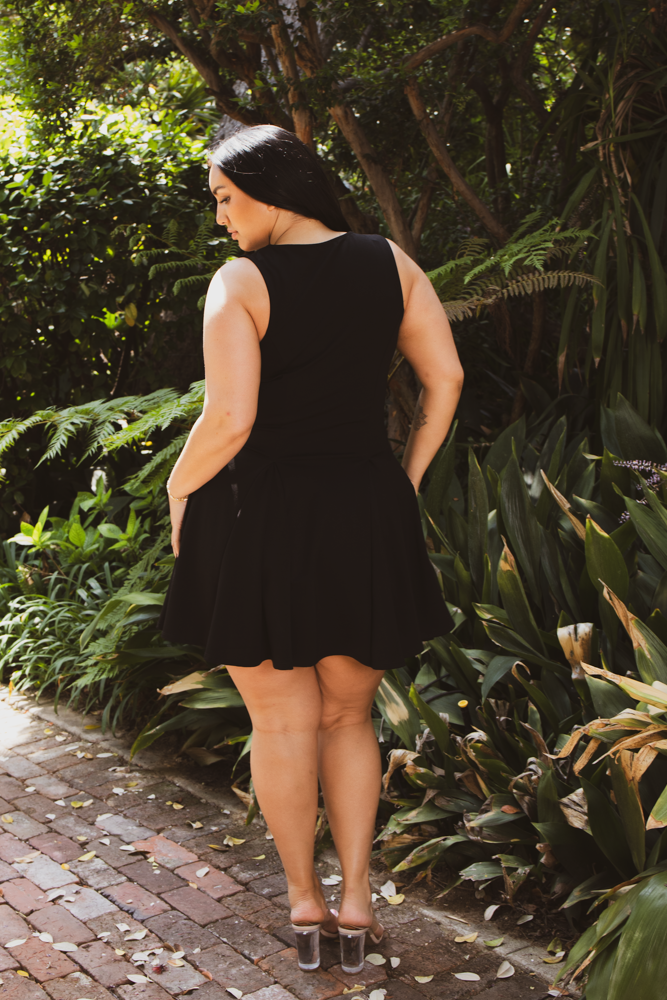 Plus Size Gema Flare Dress - Black